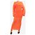 Stella Mc Cartney Oranges Rippstrick-Maxikleid mit Puffärmeln - size S - Ansicht 3