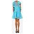 Alberta Ferretti Mini abito in seta blu broderie - size UK 8 - vista 2