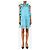 Alberta Ferretti Mini abito in seta blu broderie - size UK 8 - vista 3