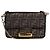 Fendi Mini borsa baguette in jacquard FF marrone