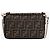 Fendi Mini borsa baguette in jacquard FF marrone - vista 4