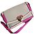 Borsa Love Moschino in tela e pelle rosa e beige