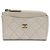 Monedero Chanel de piel de becerro granulada blanca