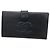 Cartera larga Chanel de piel de becerro granulada negra