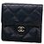 Cartera tri-fold Chanel de piel negra