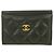 Tarjetero Chanel de piel de becerro granulada negra