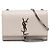 Autre Marque Saint Laurent White Small Grain de Poudre Monogram Kate Tassel Crossbody