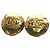 Orecchini a clip rotondi placcati oro Chanel Gold CC