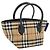 Borsa Burberry Beige House Check Canvas - vista 2