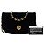 Chanel Black CC Horizontal Quilted Velvet Crescent Flap - vista 7