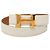 Cintura reversibile Constance H Hermès in Box Calf e Courchevel bianco