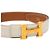 Cintura reversibile Constance H Hermès in Box Calf e Courchevel bianco - vista 4