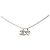 Collana con pendente a cuore in strass e ottone CC argentato Chanel - vista 2