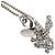 Collana con pendente a cuore in strass e ottone CC argentato Chanel - vista 4