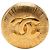 Spilla rotonda Chanel Gold CC placcata oro a raggiera