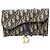 Borsetta Saddle Dior in tela Oblique blu piccola con catena