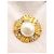 Orecchini a clip rotondi Chanel Gold CC placcati in oro con perle finte e strass - vista 4