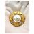 Orecchini a clip rotondi Chanel Gold CC placcati in oro con perle finte e strass - vista 5