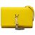Autre Marque Saint Laurent Portafoglio con catena Kate Tassel Monogram in Grain de Poudre Giallo