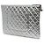 Chanel Silver Large Quilted Metallic Aged Calfskin Cosmo Charm O Case Clutch - Ansicht 2