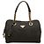Borsa Bauletto Prada in Tessuto Nero con Catena