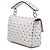 Borsa Satchel Valentino Rockstud Spike Medium in Nappa Bianco - vista 2