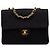 Chanel Mini Square Flap in jersey trapuntato e agnellino nero