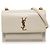 Autre Marque Saint Laurent White Medium Croc Embossed Leather Monogram Sunset Crossbody