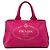 Prada Pink Canvas Canapa Logo Tote