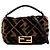 Borsa Satchel Fendi Mini Zucca in shearling marrone