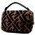 Borsa Satchel Fendi Mini Zucca in shearling marrone - vista 2