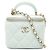 Chanel Blue Mini CC Quilted Lambskin Top Handle Vanity Case With Chain