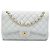 Chanel White Jumbo Classic Caviar Double Flap