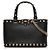 Saco de Compras Valentino Rockstud Mini em pele de vitela granulada preta