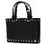Saco de Compras Valentino Rockstud Mini em pele de vitela granulada preta - vista 2