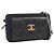 Clutch Chanel in pelle di agnello matelassé nera con tasca frontale e catena - vista 12