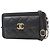 Clutch Chanel in pelle di agnello matelassé nera con tasca frontale e catena - vista 13