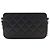 Clutch Chanel in pelle di agnello matelassé nera con tasca frontale e catena - vista 2
