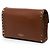 Valentino Borsa a Tracolla Rockstud con Chiusura Flip in Pelle di Vitello Martellata Marrone Medium - vista 2