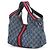 Borsa Tote Small Gucci Giglio GG in Denim - vista 2