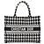 Borsa Tote in Tela Nera e Bianca Christian Dior