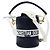 Borsa in pelle blu navy e bianca Christian Dior