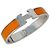 Hermès Bracciale rigido Hermes Arancione e Metallo Argentato - vista 2