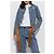 Chaqueta vaquera MCM azul de algodón con bordado y cinturón - vista 3