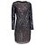 Autre Marque Abito da cocktail con perline a maniche lunghe Adrianna Papell Multicolor