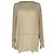 Brunello Cucinelli Langarm-Bluse aus cremefarbener Seide