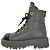 Stivaletti combat stringati Chanel CC in pelle grigia - vista 8