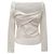 Top de manga larga cruzado Reformation Jeans en algodón blanco
