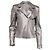 Iro Newhan Bikerjacke aus silbernem Lammleder