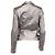 Iro Newhan Bikerjacke aus silbernem Lammleder - Ansicht 4